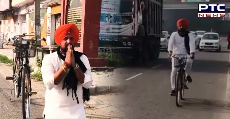 ਨਾਭਾ ਤੋਂ ਚੰਡੀਗੜ੍ਹ ਲਈ ਸਾਈਕਲ 'ਤੇ ਰਵਾਨਾ ਹੋਏ 'ਆਪ' ਵਿਧਾਇਕ ਗੁਰਦੇਵ ਸਿੰਘ ਦੇਵ ਮਾਨ