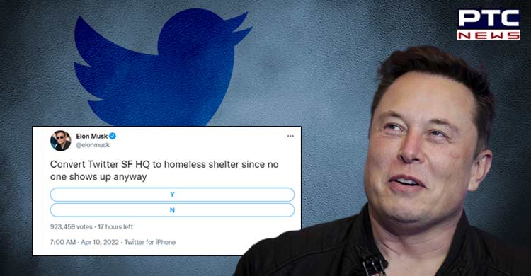 Convert Twitter headquarters to homeless shelter? Elon Musk in his latest poll