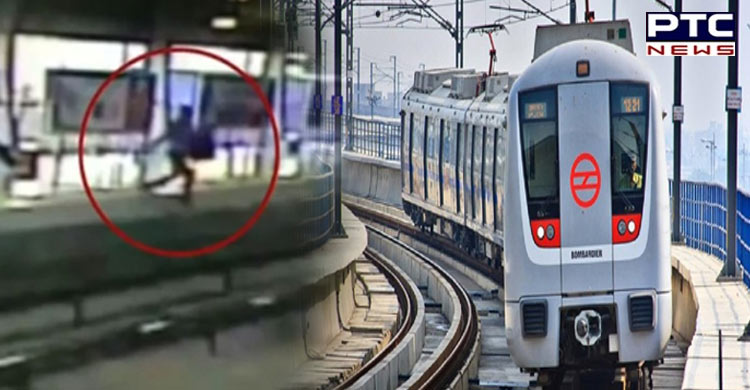 Woman attempts suicide by jumping off the metro station in Delhi, saved by CISF personnel