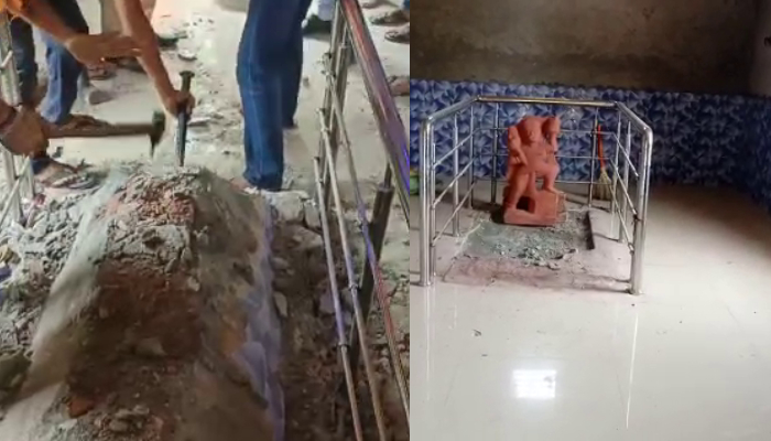 मजार को हथोड़े से तोड़ कर स्थापित कर दी हनुमान की मूर्ति, वीडियो सोशल मीडिया पर वायरल