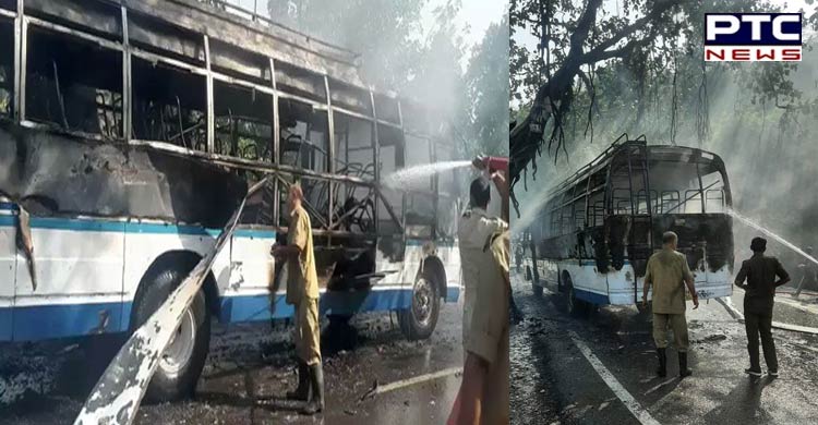 Bus with pilgrims on board catches fire in J-K's Katra; 4 dead