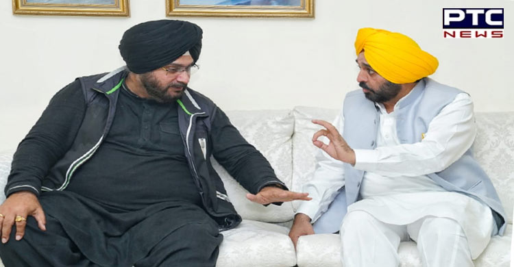 Navjot Sidhu shares his 'Punjab model' with Bhagwant Mann to improve state's fiscal health