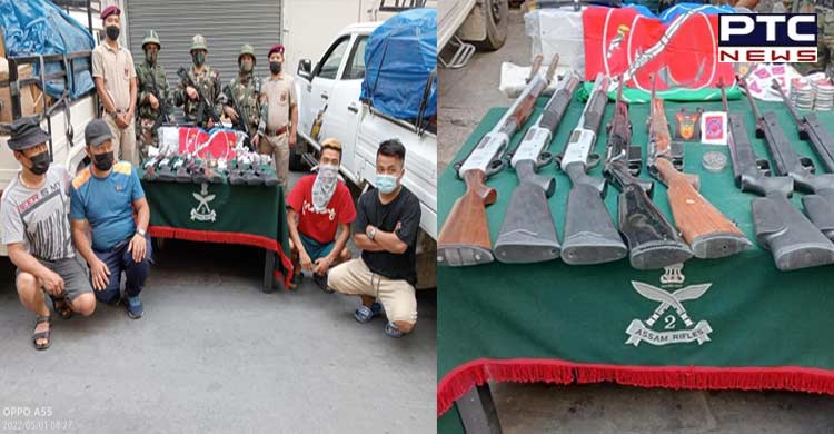 Assam Rifles recover huge cache of weapons, war-like stores in Mizoram