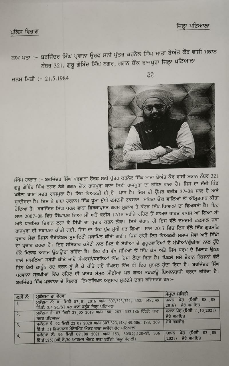 Patiala Violence, Punjab News, Punjabi news,latest news, Barjinder Parwana arrest