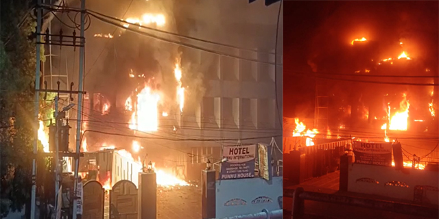 Punjab: Massive fire engulfs Amritsar’s Hotel Pannu International