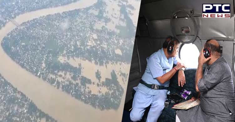 Assam CM conducts aerial survey of flood-hit Silchar; asks officials to speed up relief efforts