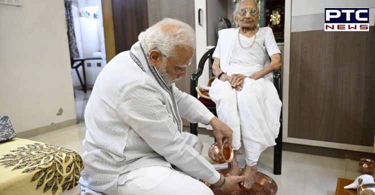Gujarat: PM Modi meets mother Heeraben Modi on her 100th birthday