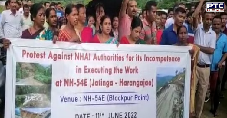 Locals in Assam's Dima Hasao protest over condition of NH-27