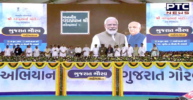 PM Modi inaugurates, lays foundation stone of projects worth over Rs 21,000 cr in Gujarat