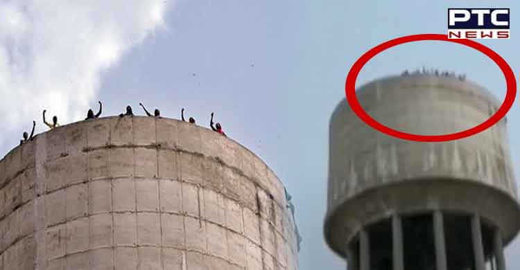 Seven girls climb atop water tank in Sangrur, demand job letters