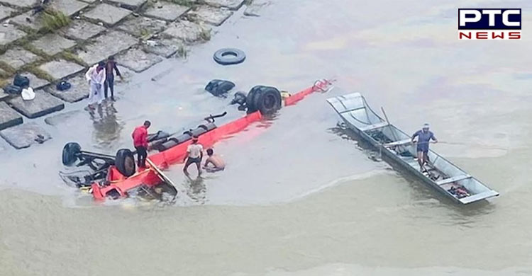 Maharashtra roadways bus falls off bridge into Narmada in MP's Dhar; 13 dead