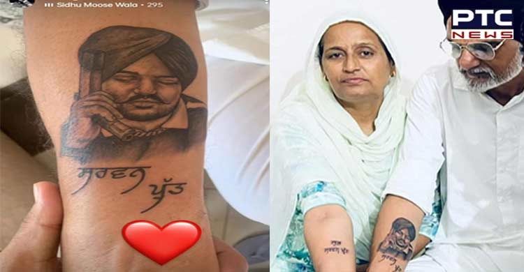 Sidhu Moosewala's parents get their son's tattoo inked on their arms