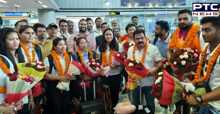CWG 2022: Indian weightlifting team reach India; felicitated at Amritsar Airport