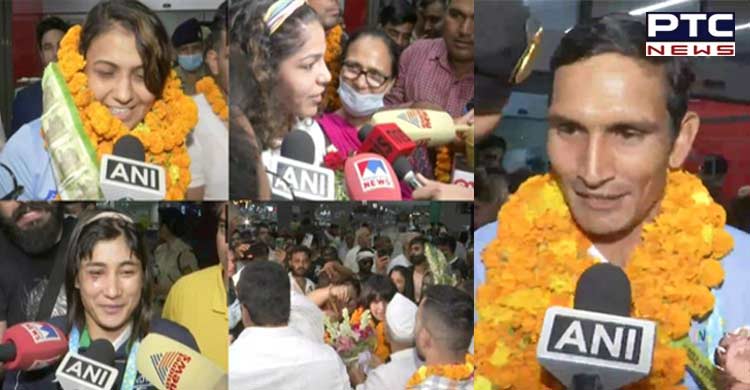 CWG Indian medalist receives a thunderous welcome at Delhi airport