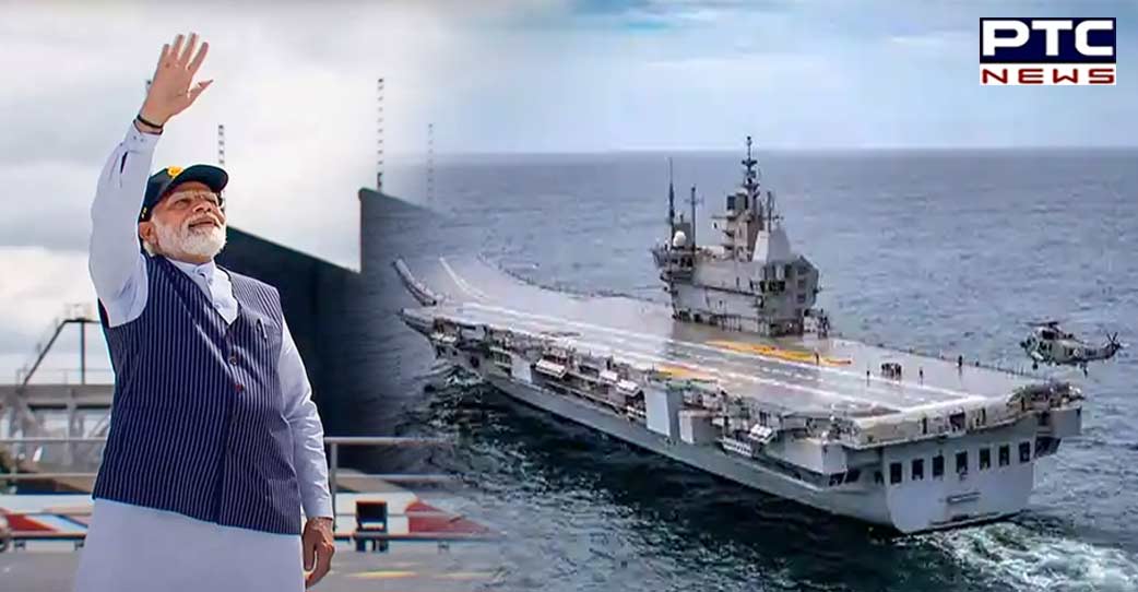 PM Modi unveils new Naval Ensign 'Nishaan' in Kochi