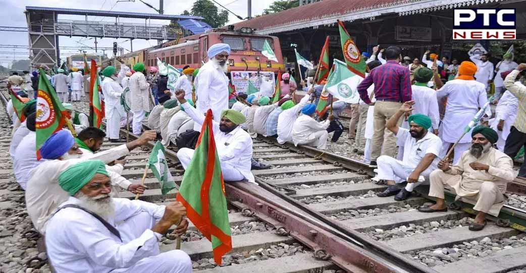 BKU Ugrahan holds three-hour rail roko protest against Punjab Government