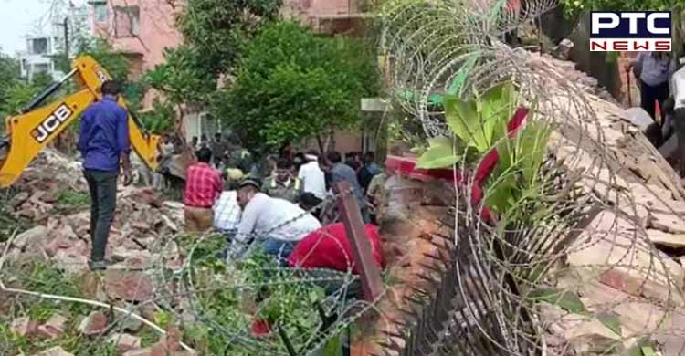 Several feared dead as part of Noida’s apartment building's boundary wall collapses