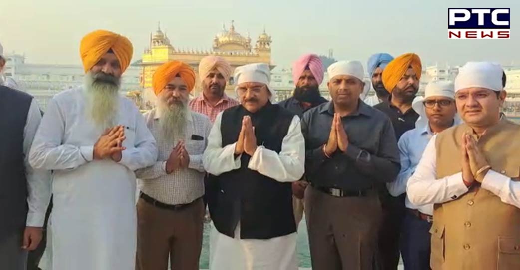 Defense minister Ajay Bhatt pays obeisance at Golden Temple