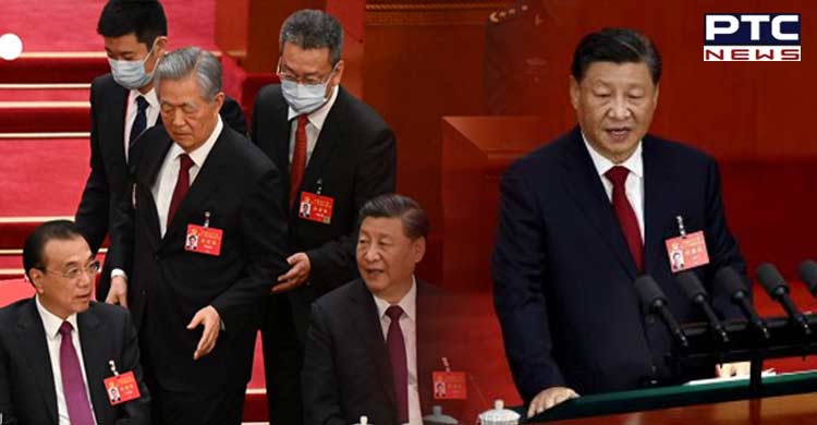 Ex-Chinese president Hu Jintao mysteriously escorted out in front of Xi Jinping