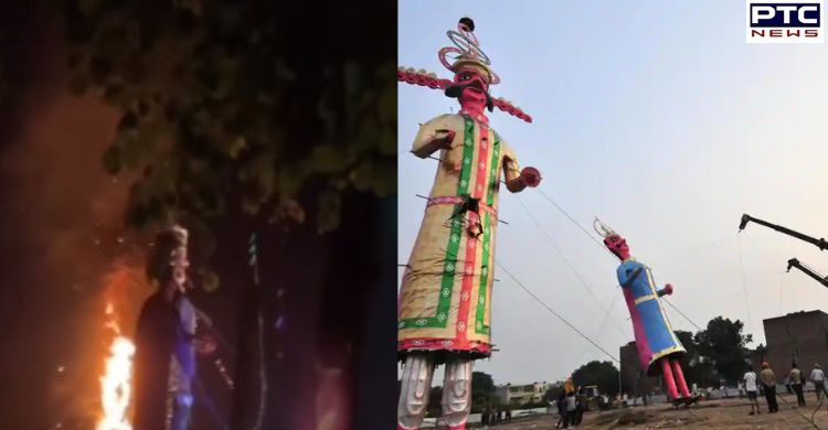 Chandigarh: Miscreants set Meghnad's effigy in Sector 46 on fire before Dussehra celebrations