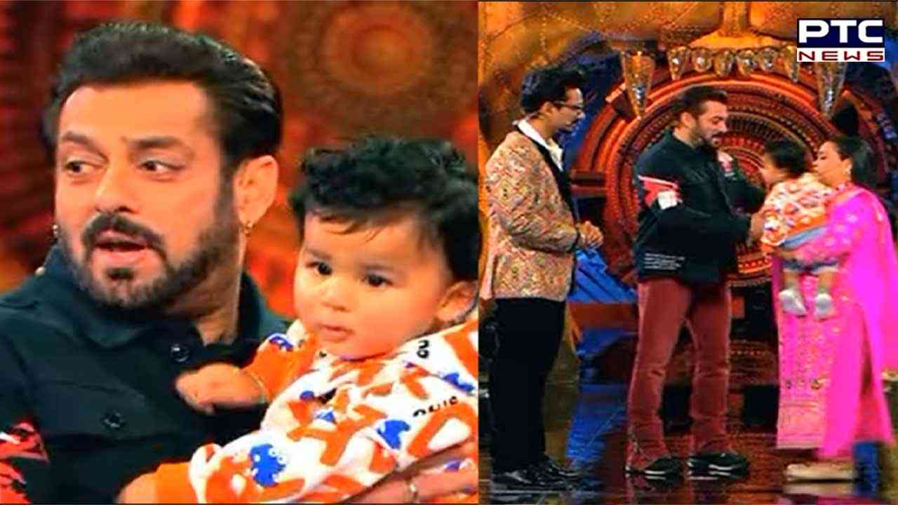 Salman Khan gifts his trademark bracelet to Bharti's son Golaa during 'Weekend Ka Vaar'