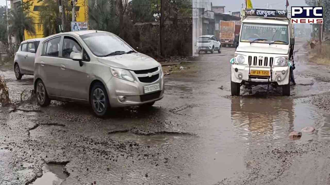 Despite of Minister Brahm Shankar Jimpa’s assurance, Hoshiarpur-Chintpurni road cries for attention