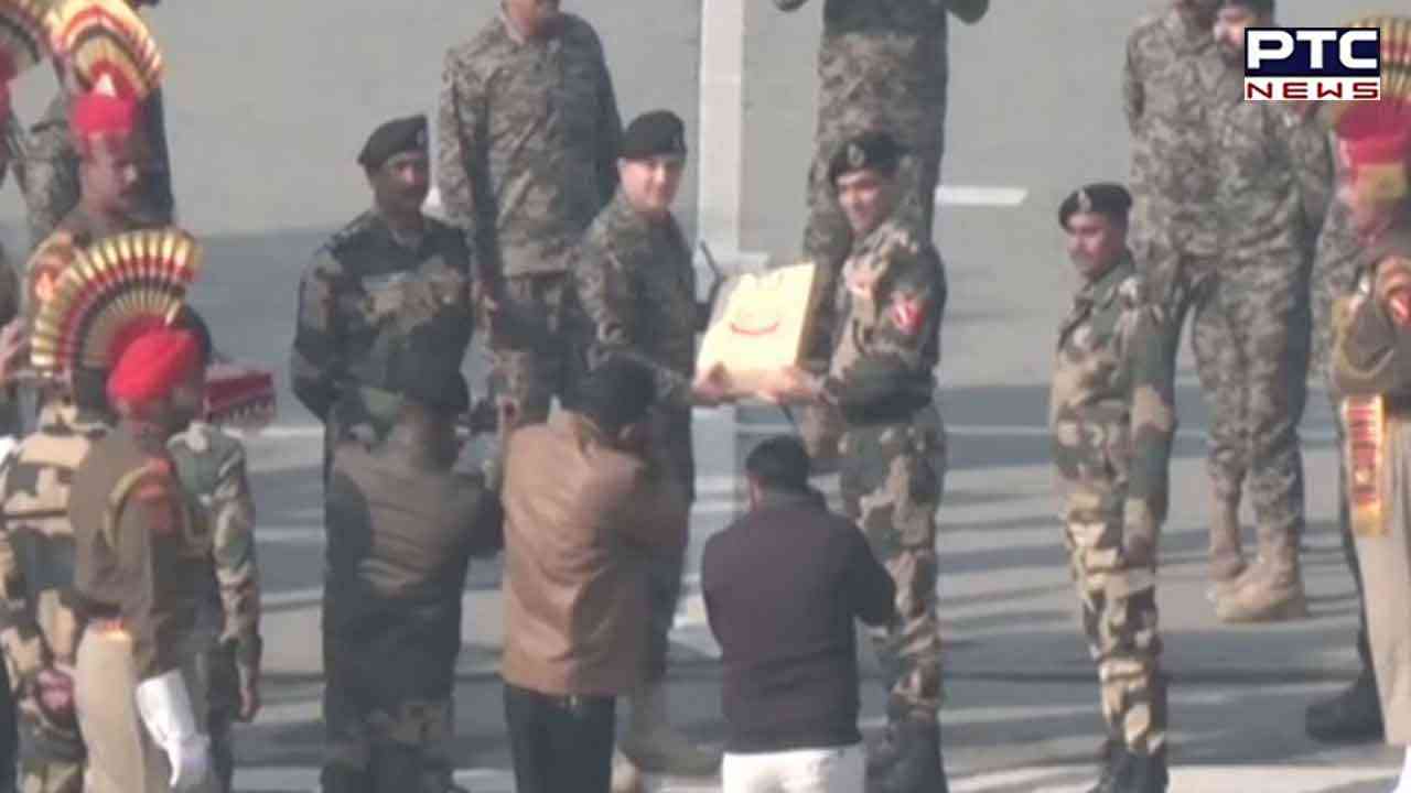 BSF unfurls National Flag at Attari border, exchanges sweets with Pak Rangers
