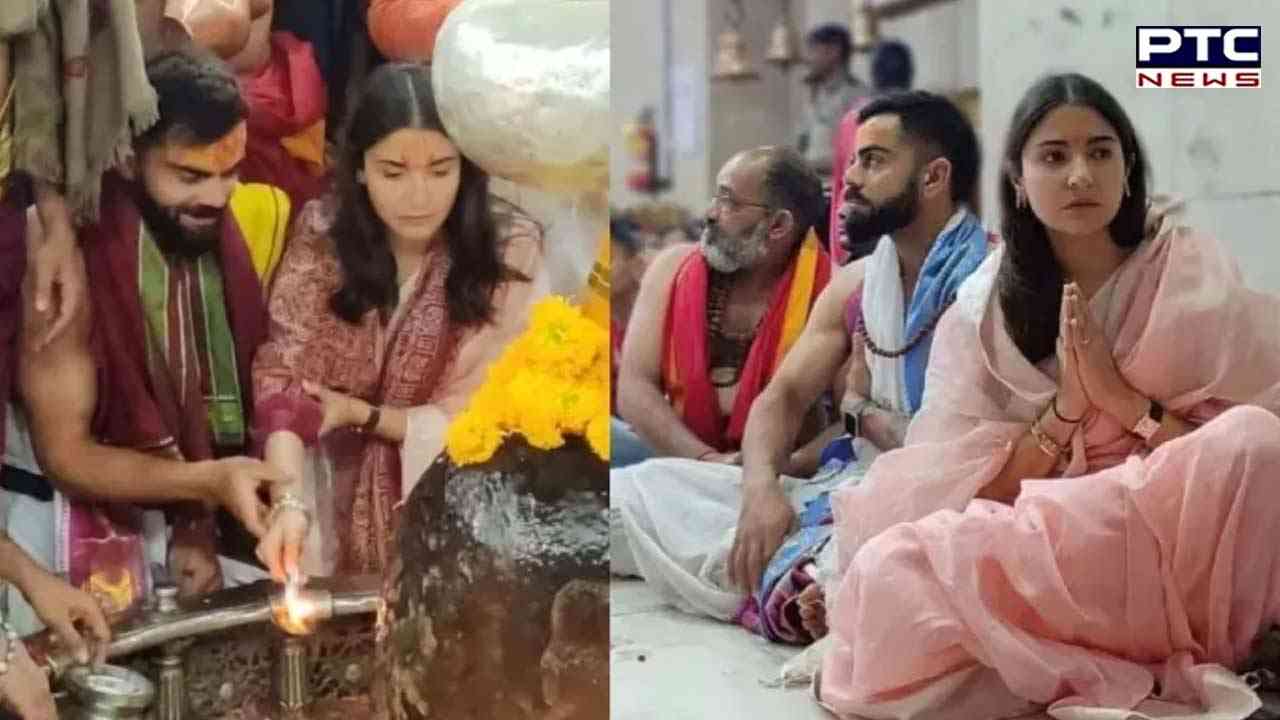 Viral: Anushka, Virat visit Mahakaleshwar temple in Ujjain, sit amongst devotees after prayers
