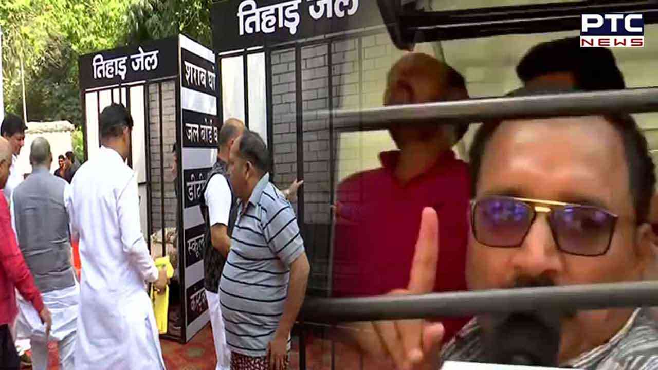 BJP holds protest against AAP ahead of Sisodia’s bail plea hearing