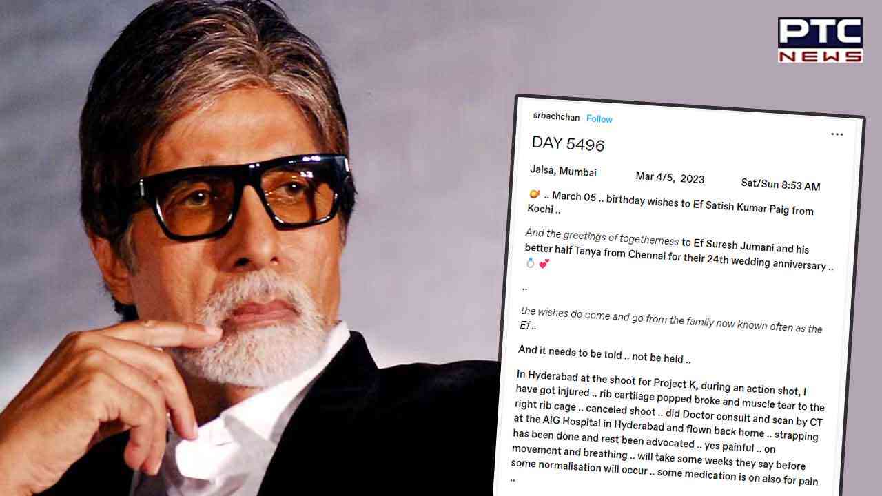 Bollywood superstar Amitabh Bachchan injured during the project K shooting in Hyderabad