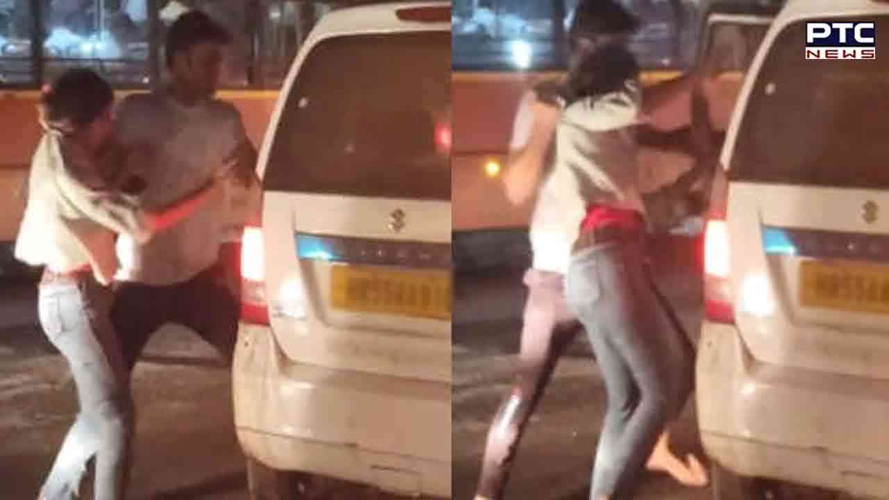 Delhi man seen on camera forcibly beating and pushing woman into car